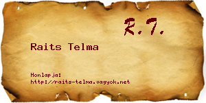 Raits Telma névjegykártya